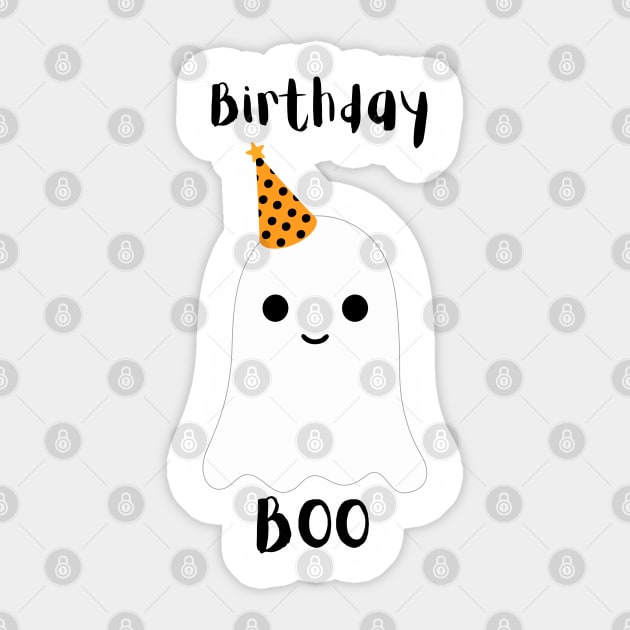 Birthday boo halloween birthday design Sticker by kuallidesigns